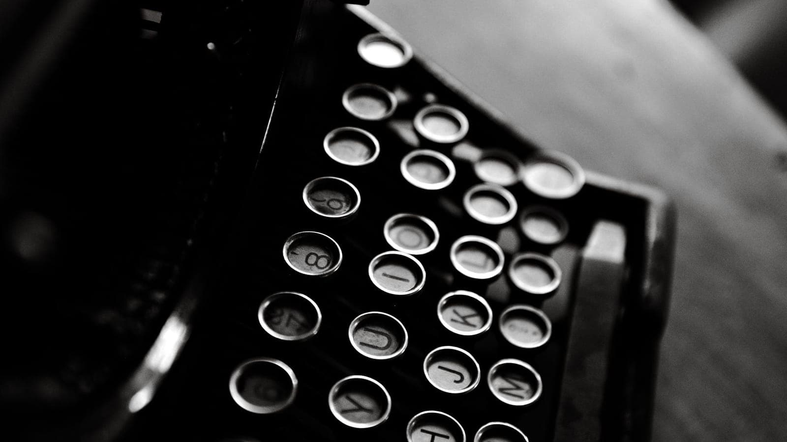 Close-up of vintage typewriter keys