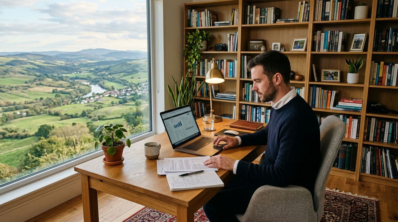 Professional reviewing humanized cover letter on laptop