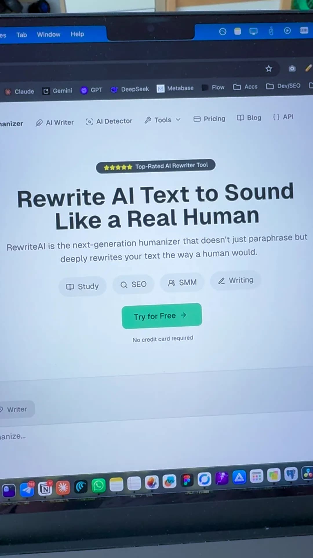 Creator showing RewriteAI results on camera