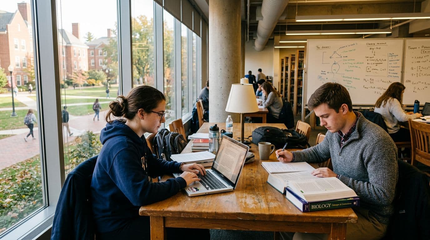 Students working on assignments with AI assistance